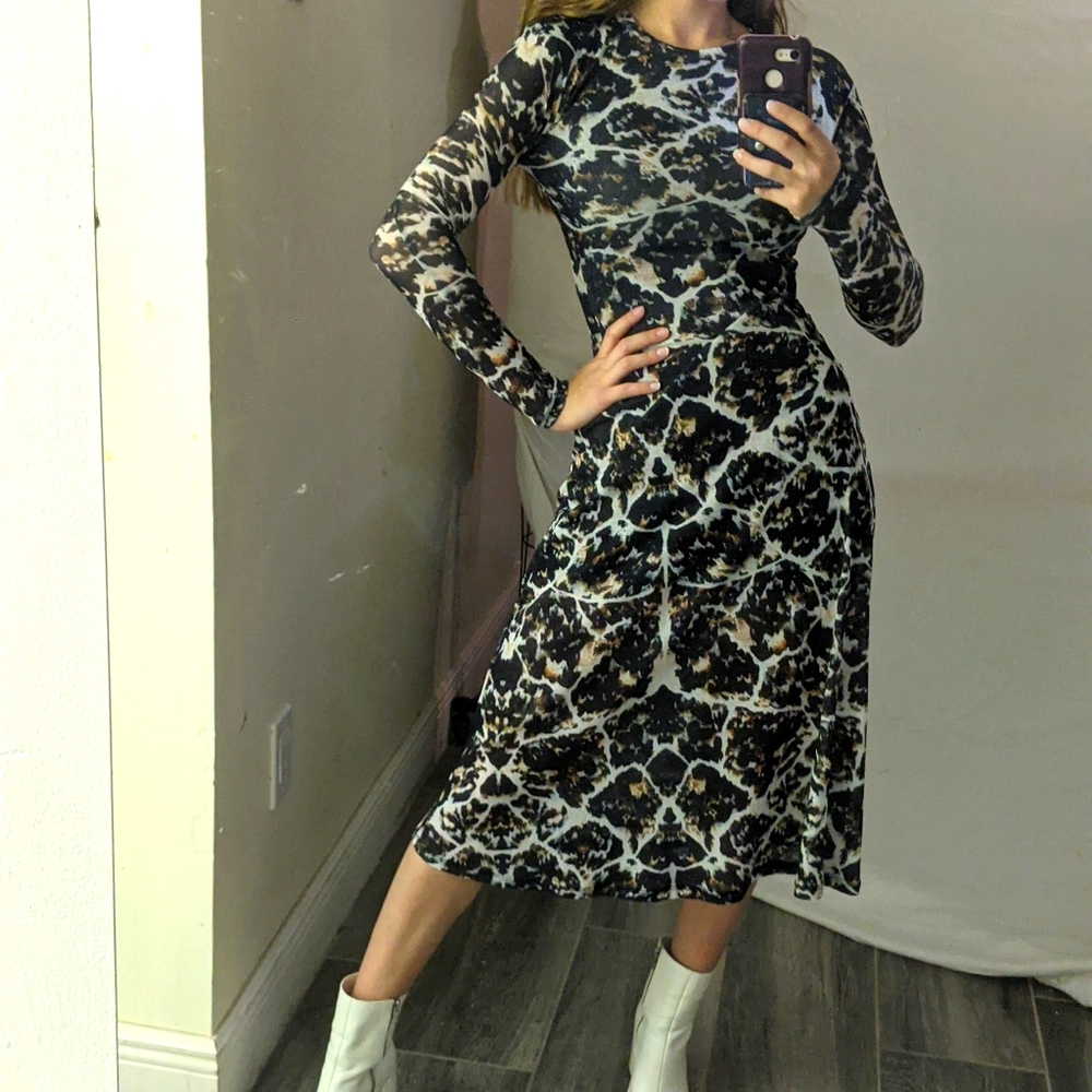 Topshop women's midi fitted dress